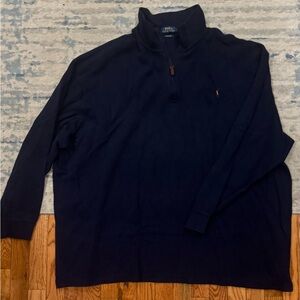 Ralph Lauren 4XB Navy Estate Rib Quarter Zip Sweater Big and Tall